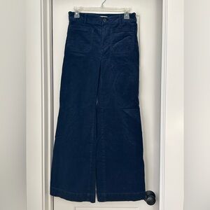 Loft Palmer Wide Leg Navy Corduroy Pants